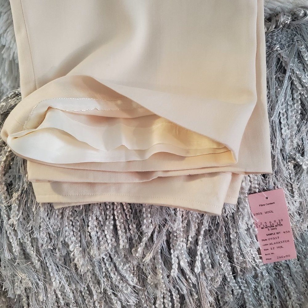 Carlisle pair of pants, Color  Alabaster (cream) 100% wool, size 12US